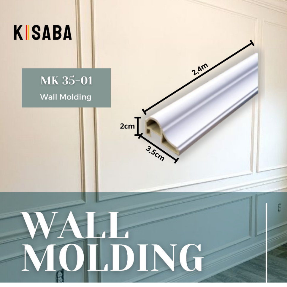 Wall Moulding PVC Dinding KISABA / Moulding Hiasan Dinding 2,4m