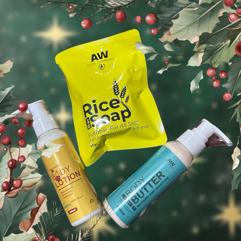 Paket Bundling Whitening AW LOVE SOMEBODY [Rice Soap, Lotion, Butter]