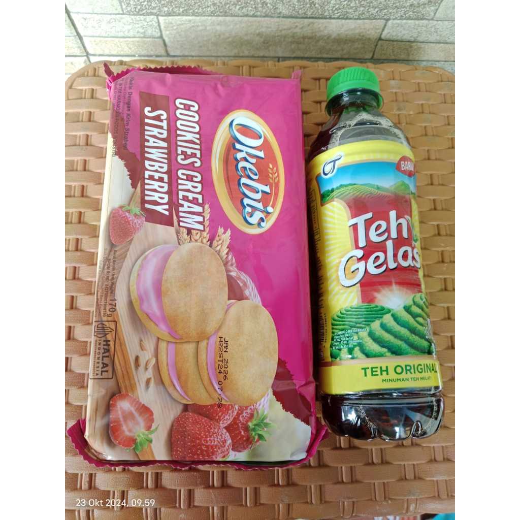 

Ar Snack Okebis Cookies Cream Stroberry + Teh Gelas min 50pcs