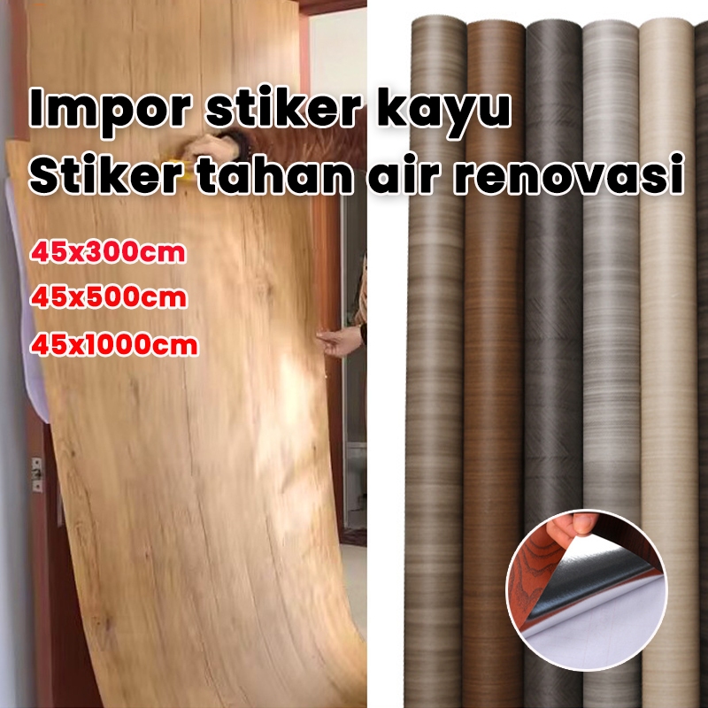 【Istimewa】stiker motif kayu furniture walpaper dinding serat kayu stiker almari kayu wallpaper untuk