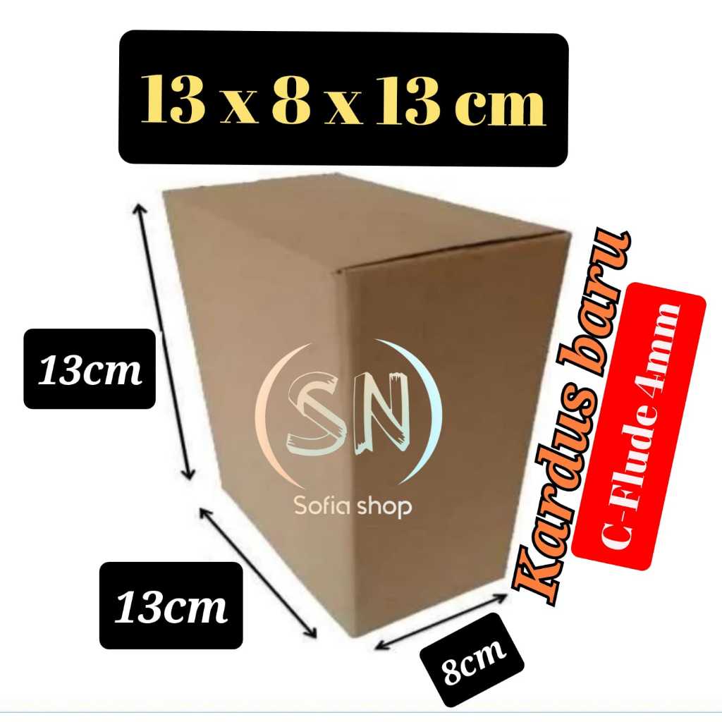 

KARDUS BOX PACKING 13x8x13cm TEBAL 4 MM C-FLUDE / KARDUS PACKING ONLINE SHOP 13 X 8 x 13 CM