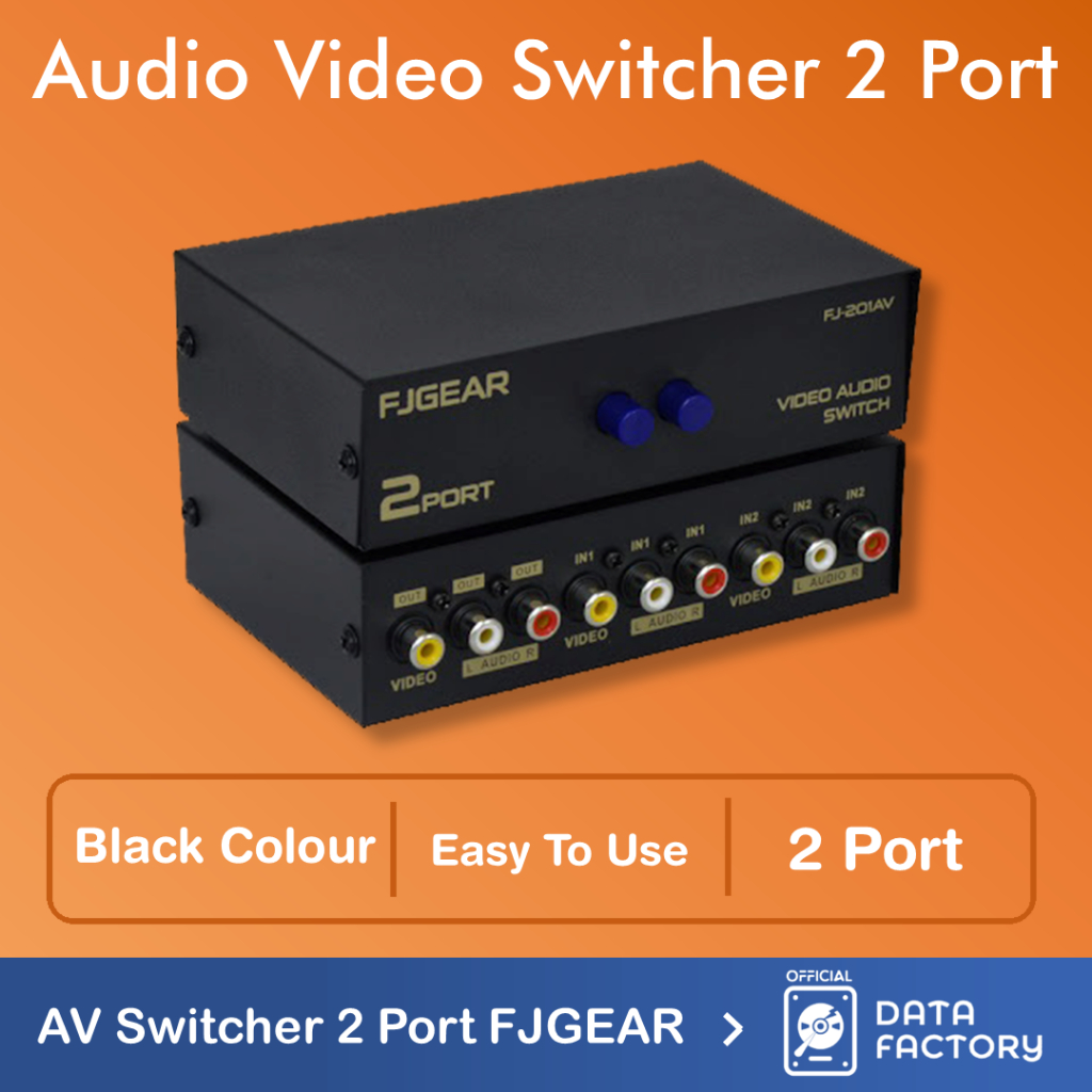 AV RCA Switch 2 Port / Audio Video Switcher 2Port Manual AV Selector FJGEAR