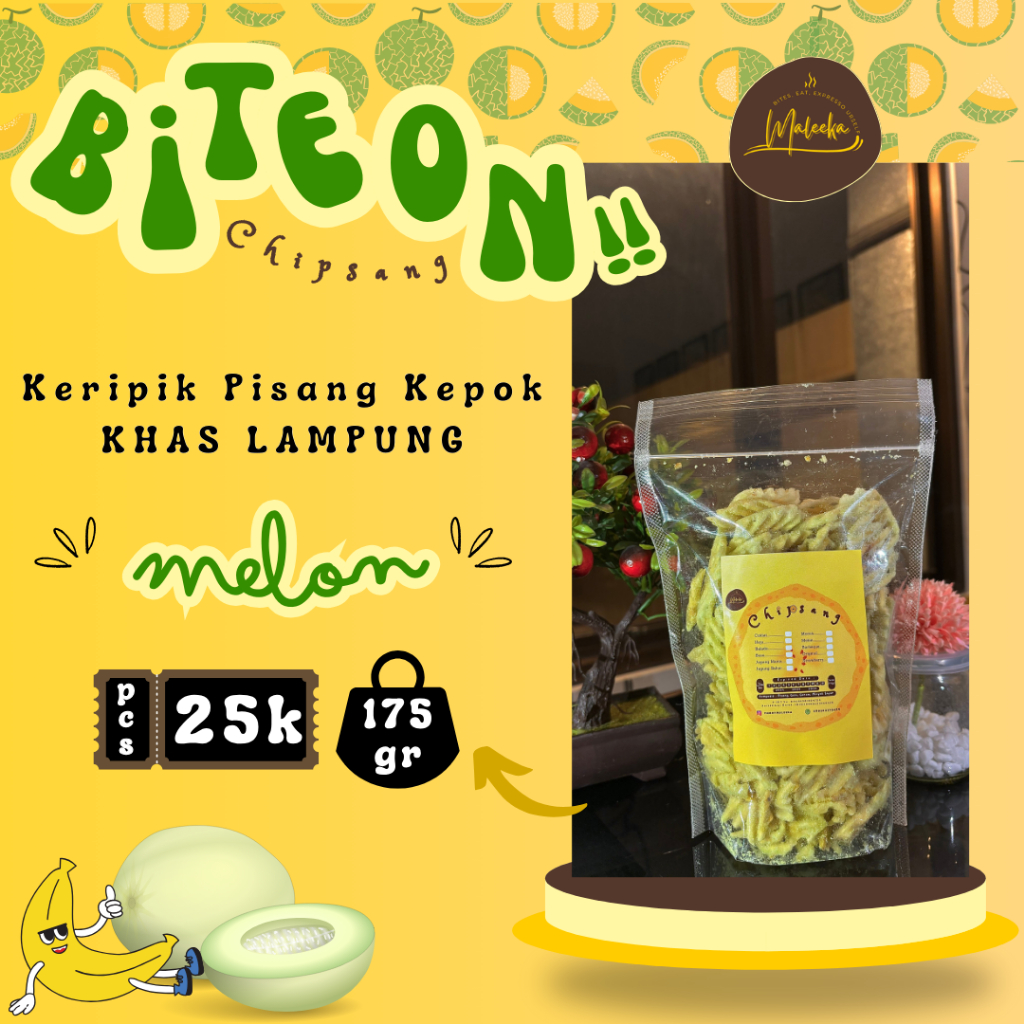 

Chipsang - Keripik Pisang Kepok rasa MELON Khas Lampung 175gr