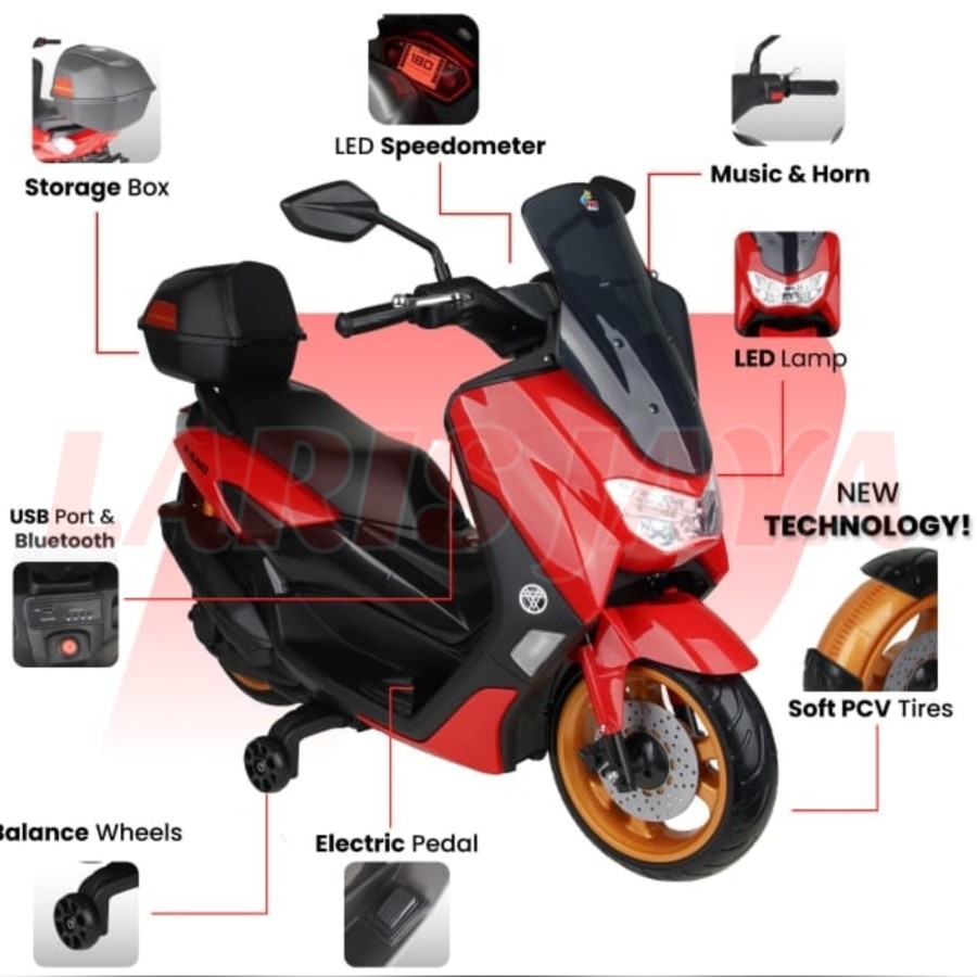 BONUS BUKU NEW NMAX M 599 ,mainan anak nmax m-599 pmb motor mainan anak nmax m599 raid