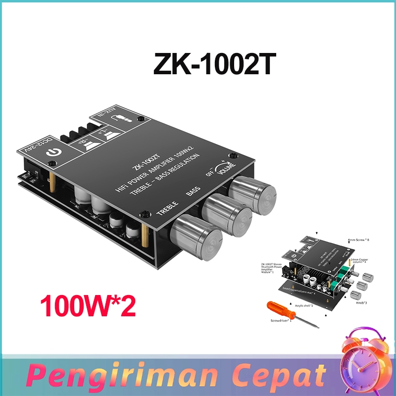 ZK-1002T Modul Penguat Audio Bluetooth, Penguat Audio, Efek Stereo Dua Saluran Subwoofer