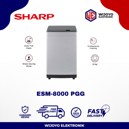MESIN CUCI SHARP ESM 8000 8 KG 1 TABUNG ESM8000PGG TOP LOADING