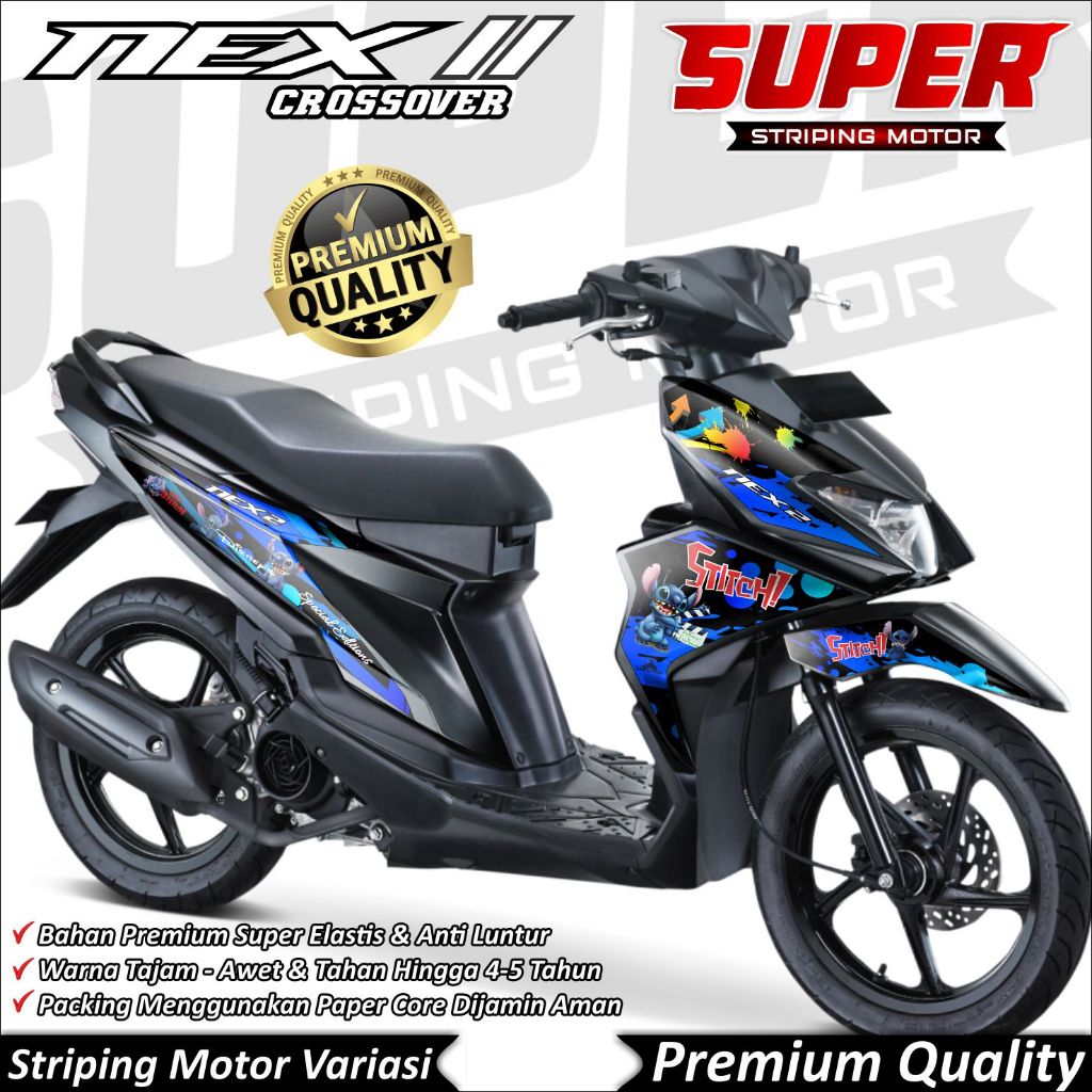 Stiker NEX 2 Anti Luntur keren Striping nex 2 Striping Suzuki NEX 2 Stitch