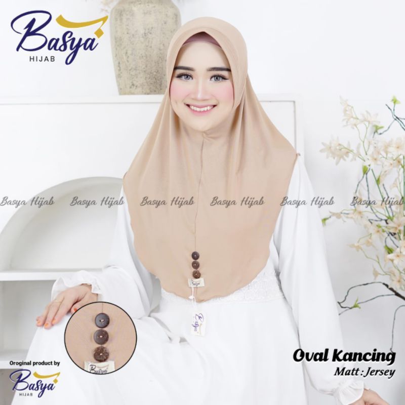 ** Basya Hijab ** Bergo Hamidah Oval Kancing Original Basya Hijab