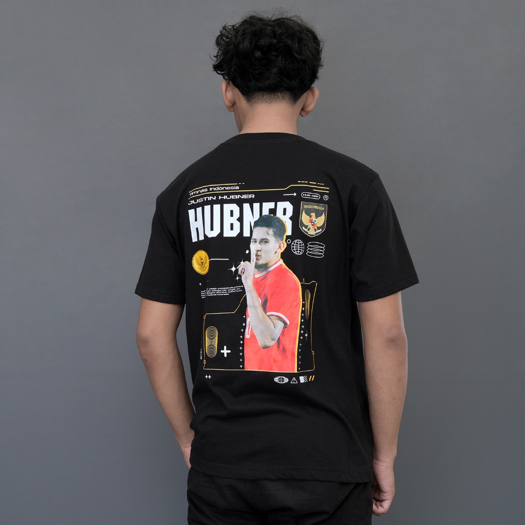 Fanatica Sport - Kaos Justin Hubner Streetwear - Kaos Bola Timnas Indonesia Cotton Combed 24s Unisex