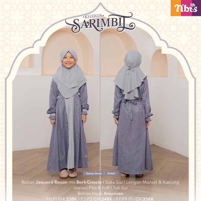 KODE F15P GAMIS ANAK NIBRAS KHAWLA VIOLET GAMIS SARIMBIT NIBRAS 223 GAMIS SARIMBIT NIBRAS TERBARU GA