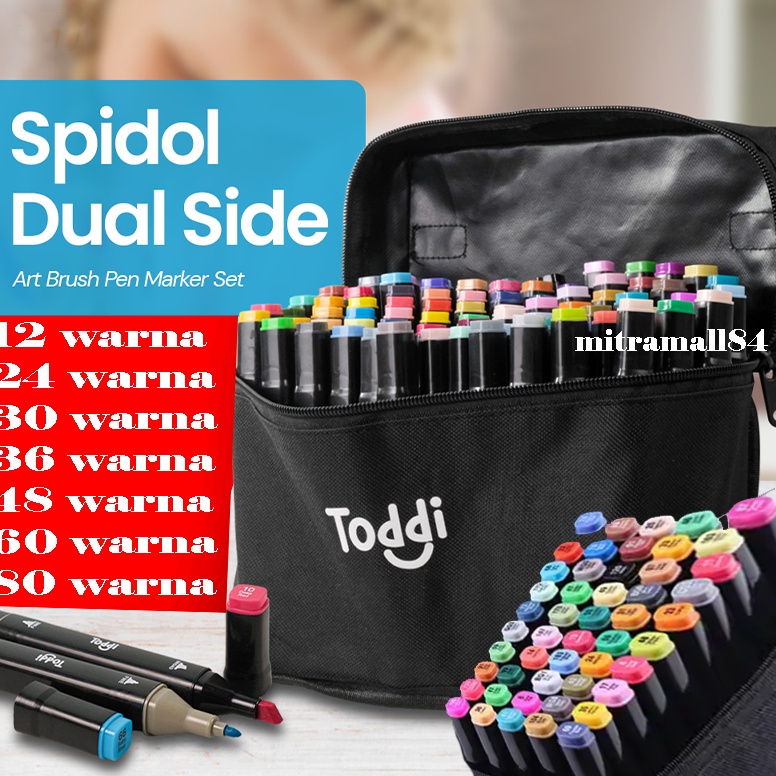 

KODE V93V Spidol Warna Warni 1 Set Stabilo 128 Warna Dual Side Fine Art Brush Pen Animation Marker Set