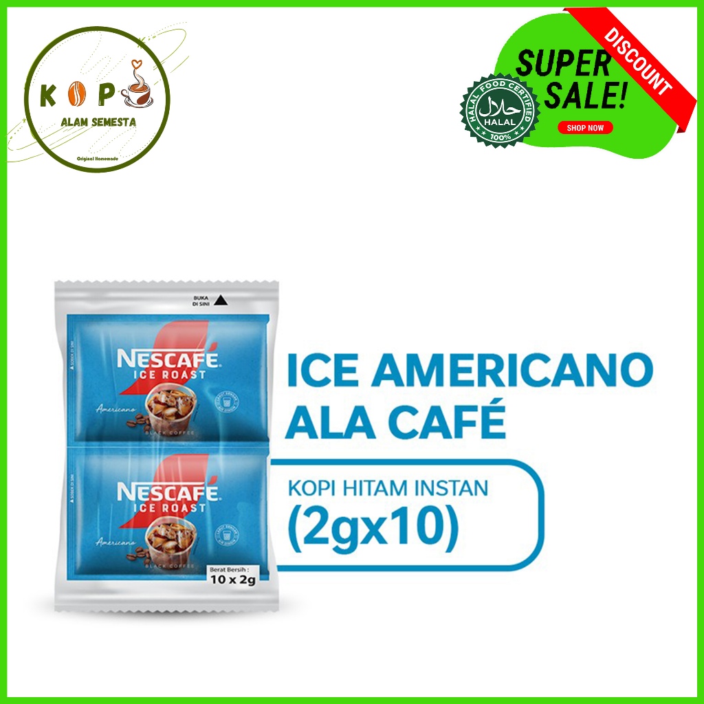 

Nestle Nescafe Ice Roast Americano Kopi Hitam Instant (10 Sachet x 2gr)