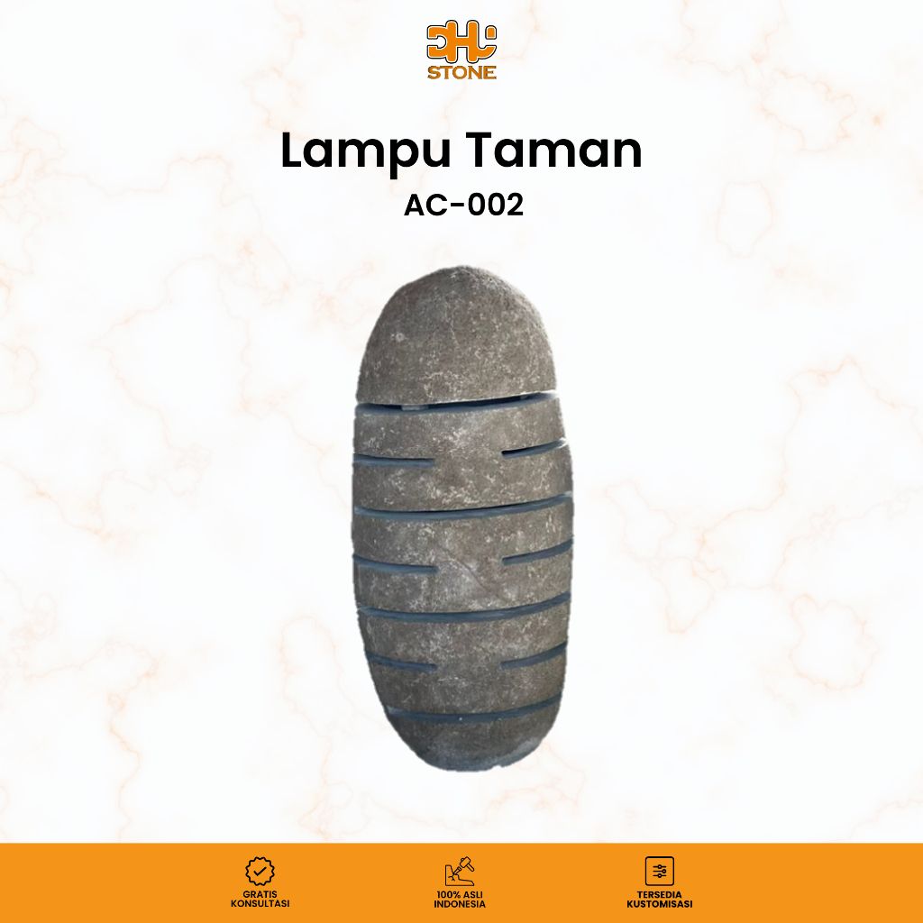 Tempat Lampu taman unik | Outdoor light holder from natural stone| Lampu taman batu kali