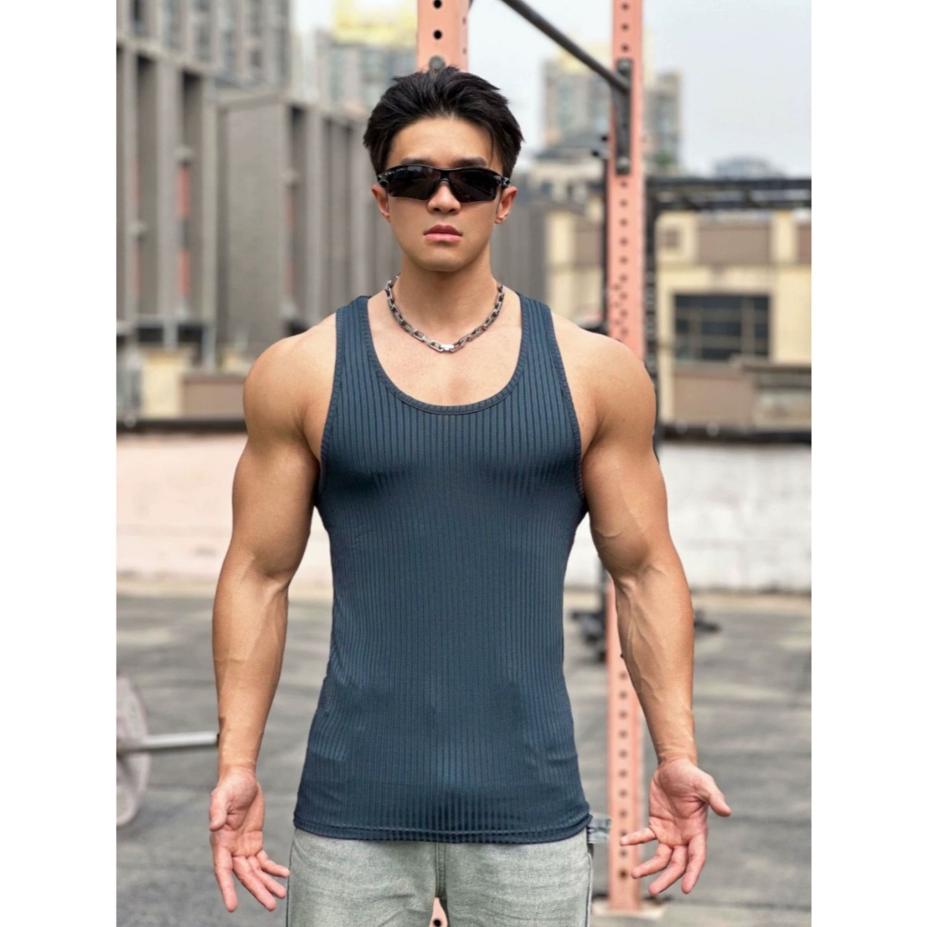 Singlet Oversize Tali Kecil Pria gym olahraga fitness sport wear man