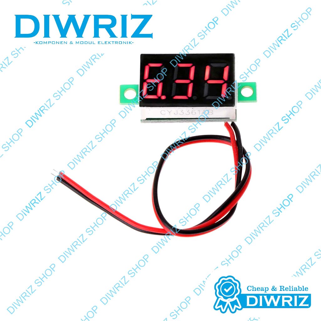 Voltmeter 0.36 inch 3 Digit 2 Kabel 4-30V DC