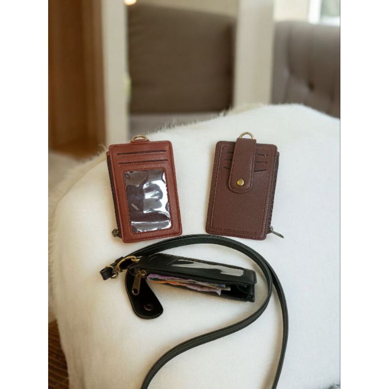 

ID Card Holderd Lanyard Name Tag Multifungsi Dompet Kulit