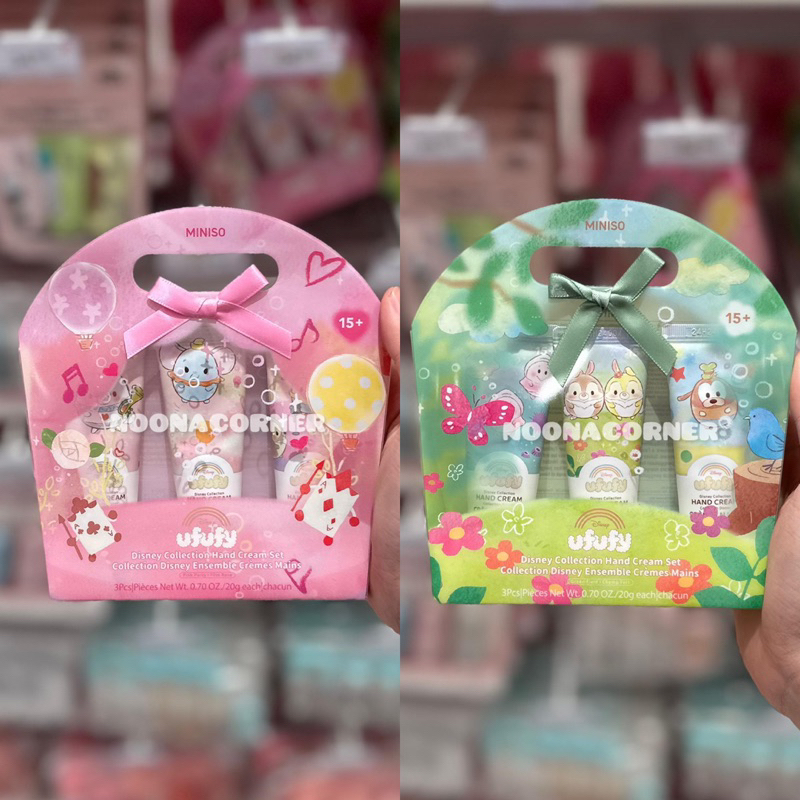 Miniso x Disney ‼️ Hand Cream Set Disney Ufufy Collections (Pink / Green)