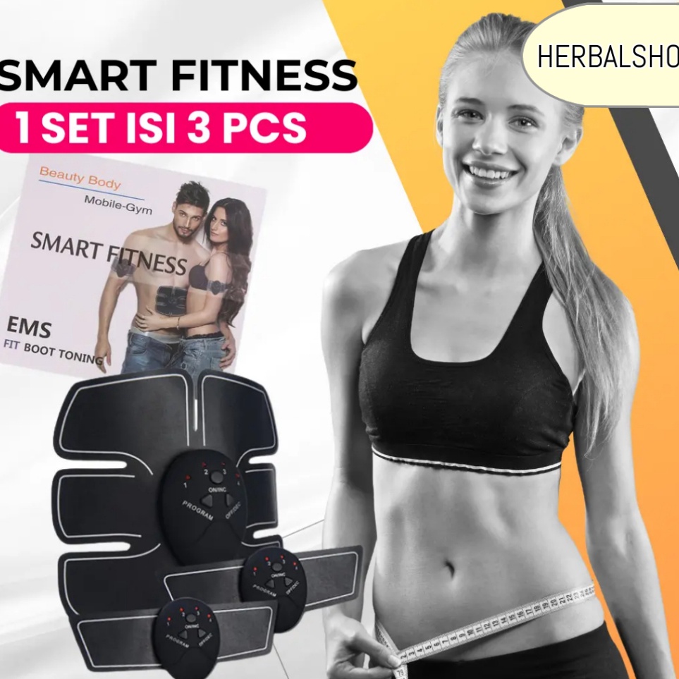 Super Shipment  EMS Smart Fitness 3 in 1 GYM SET Untuk Mengecilkan Perut Otot Perut Sixpack Pria Wan