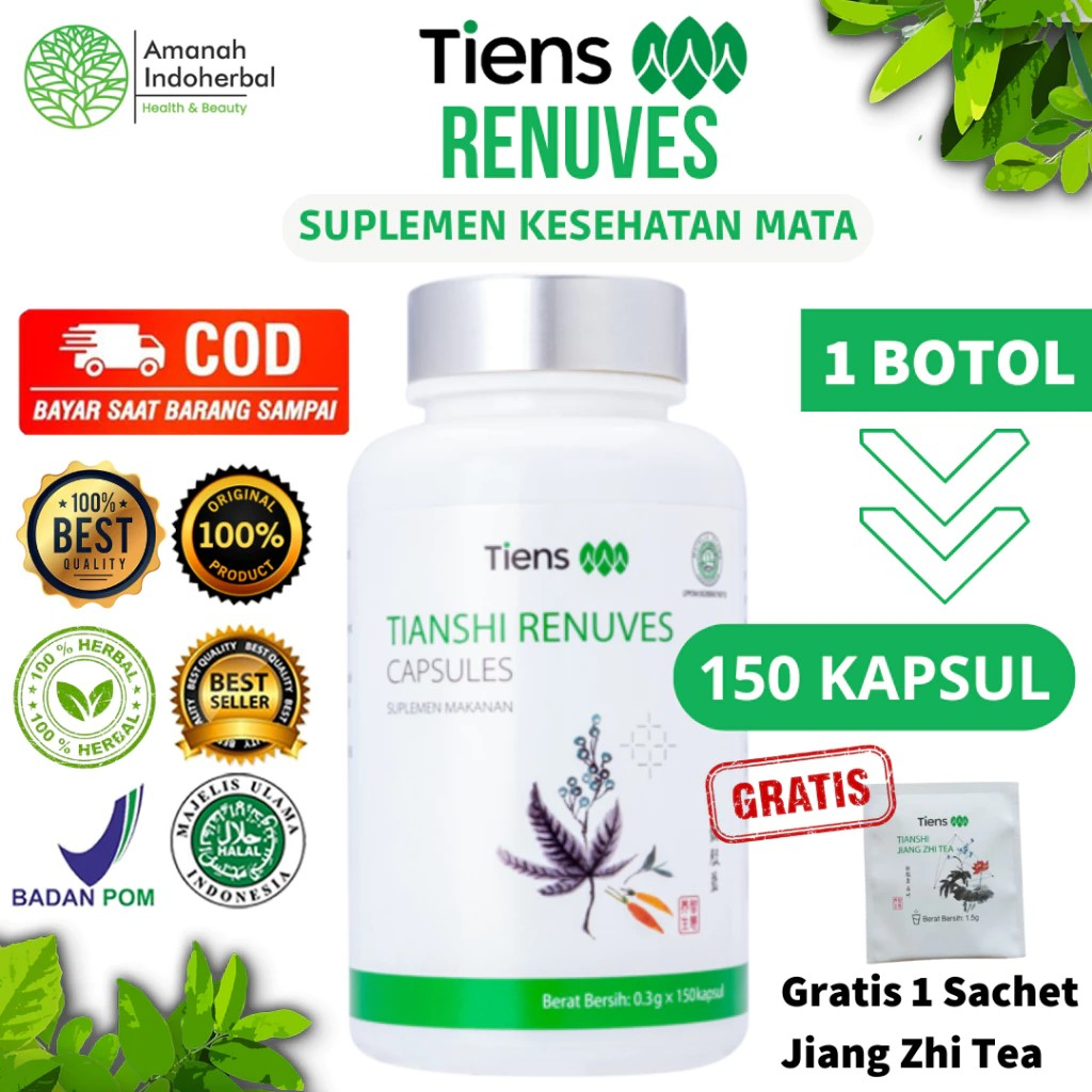 [TERLARIS] Obat Mata Minus Tiens Renuves Original 100 %- ISI 50 KAPSUL ECER- Ampuh Menyembuhkan Mata