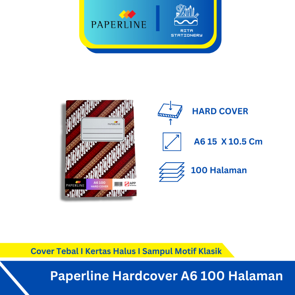 

Paperline Hard Cover Buku Tulis A6 100 Lembar - Satuan