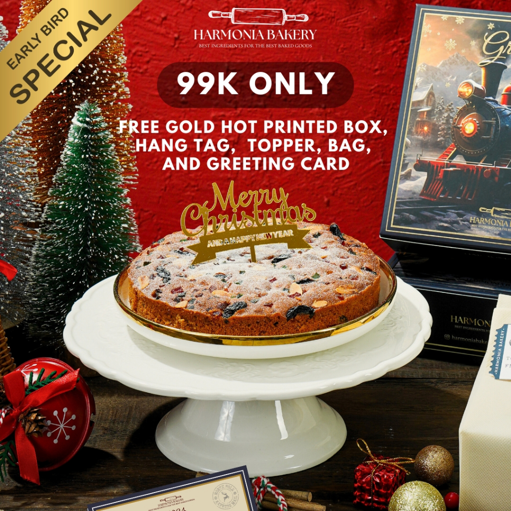 

PREMIUM HAMPERS CHRISTMAS ENGLISH CAKE - KUE UTUH 20 CM [ NATAL / HADIAH / MURAH / LENGKAP ]