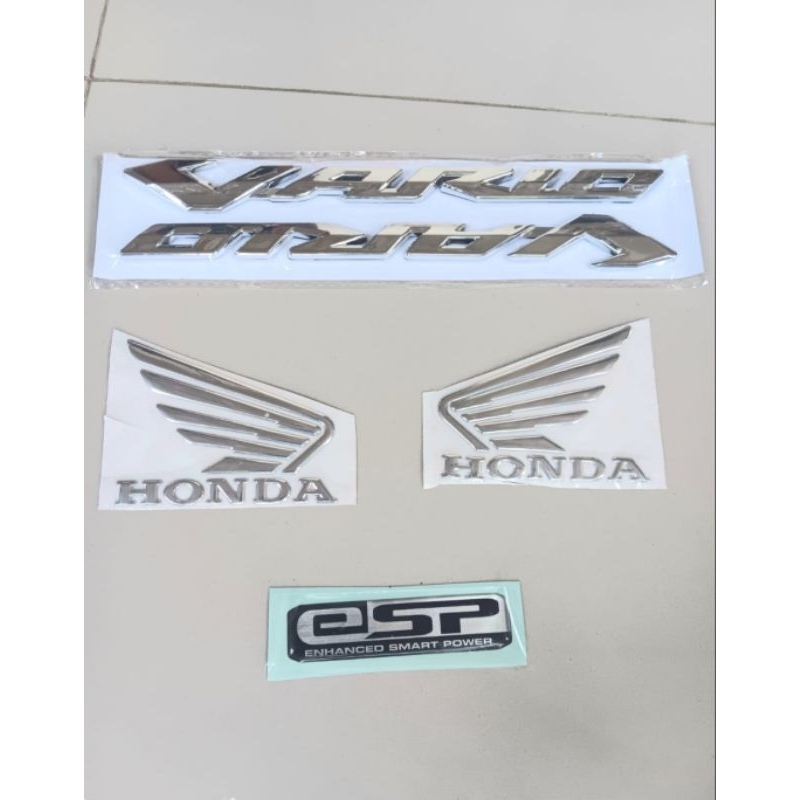 Emblem logo honda vario led old sayap garuda silver (croom) logo Esp timbul