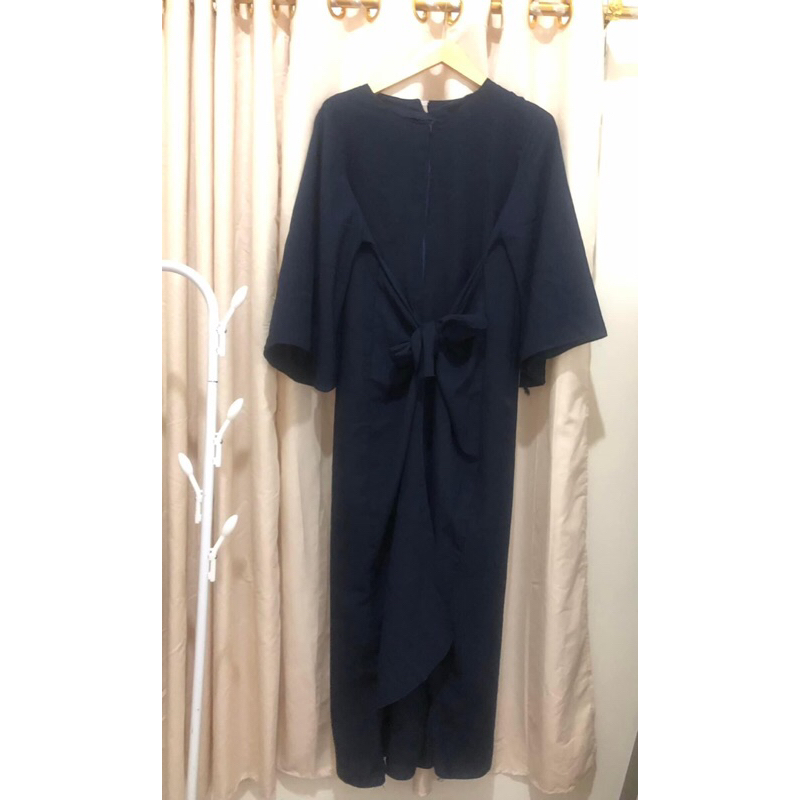 Gamis Kaftan navy busui friendly