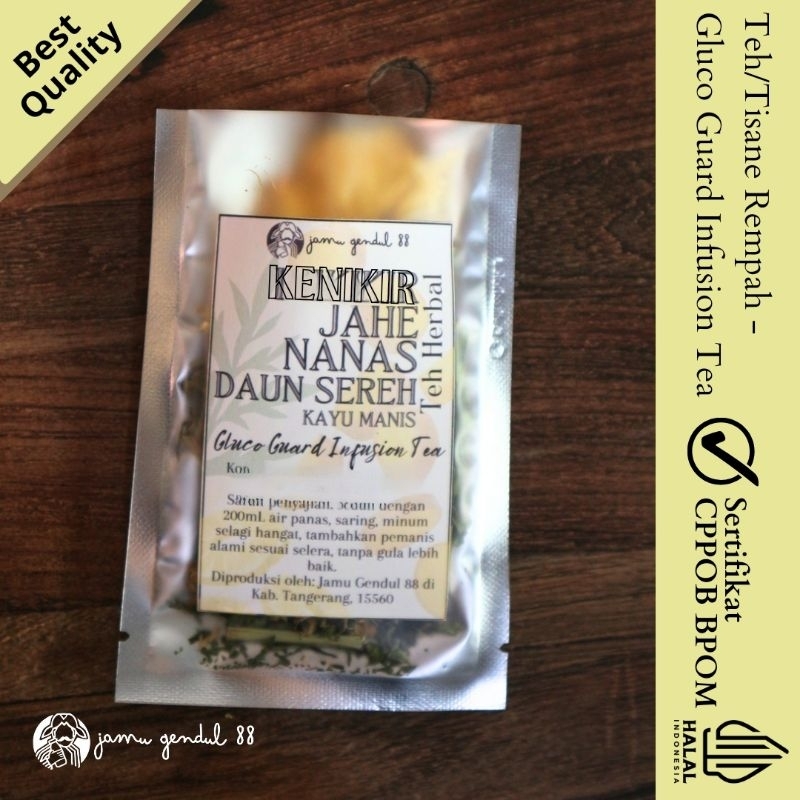 

Gluco Guard Infusion Tea - Teh Racik Kenikir - Teh Rempah Teh Rimpang Teh Herbal - Herbal Blend by Jamu Gendul 88