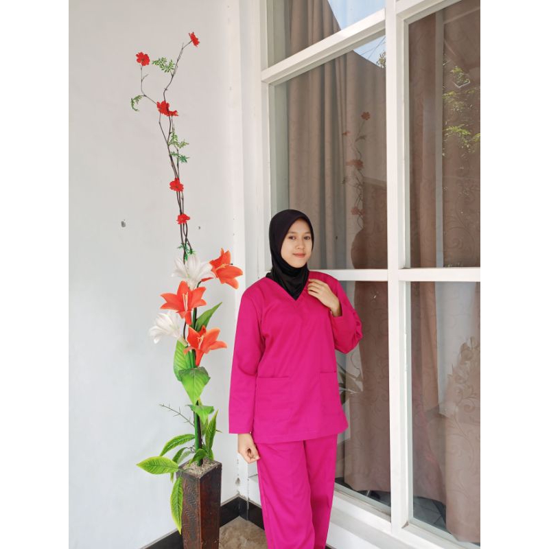 Baju Oka Lengan Panjang Seragam Perawat Jaga ok trust wear