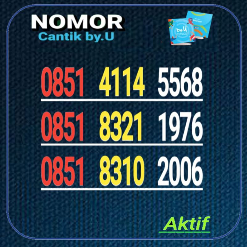 Nomor Cantik perdana kartu by.U Telkomsel