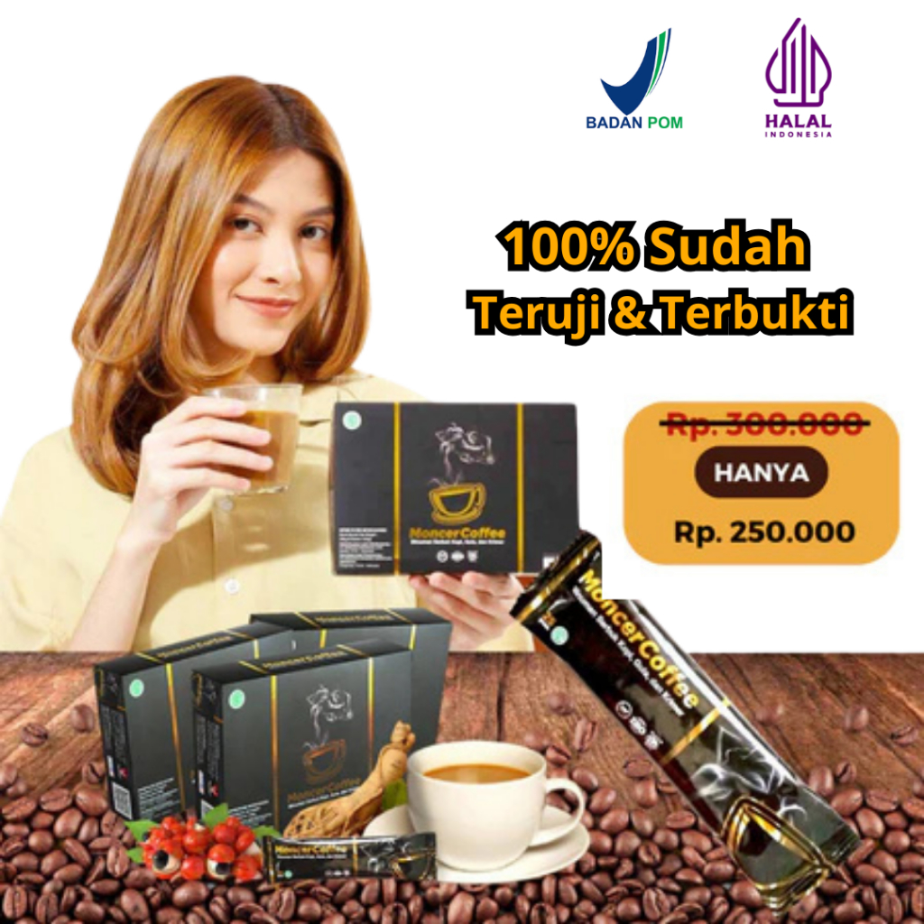 

Monceer Coffee Original | Kopi Herbal Pria | Halal & Bpom ISI 8 SASET BISA COD