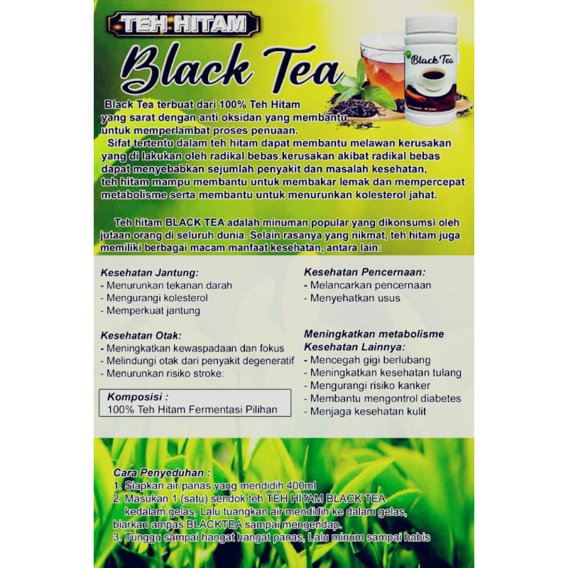 

Teh HITAM blacktea kolesterol asam urat