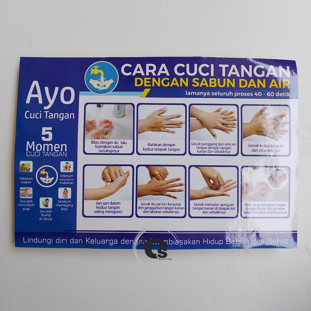 

Stiker Cuci Tangan Pakai Sabun - 5 Momen Cuci Tangan Rumah Tangga - Cuci Tangan Yang Benar