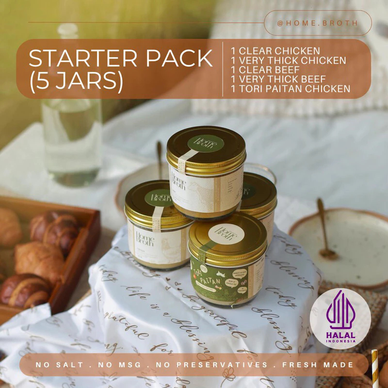 

( Starter Pack ) 5 jar Homebroth Premium Organic Bone Broth
