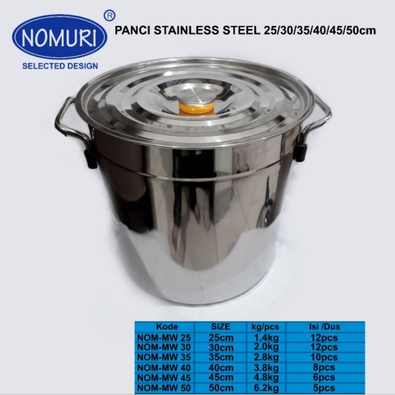 Panci tanpa saringan stainless Steel Nomuri