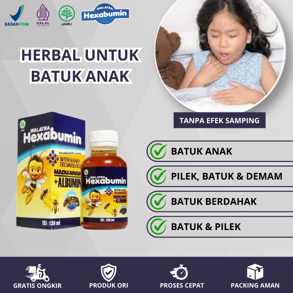 Obat Batuk Anak, Batuk Kering, Batuk Berdahak, Batuk & Pilek Dengan Hexabumin