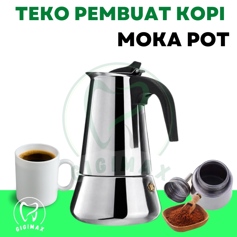 Alat Mesin Teko Filter Pembuat Penyeduh Seduh Kopi Manual Espresso Mokapot Moka Pot Cofee Coffe Cofe