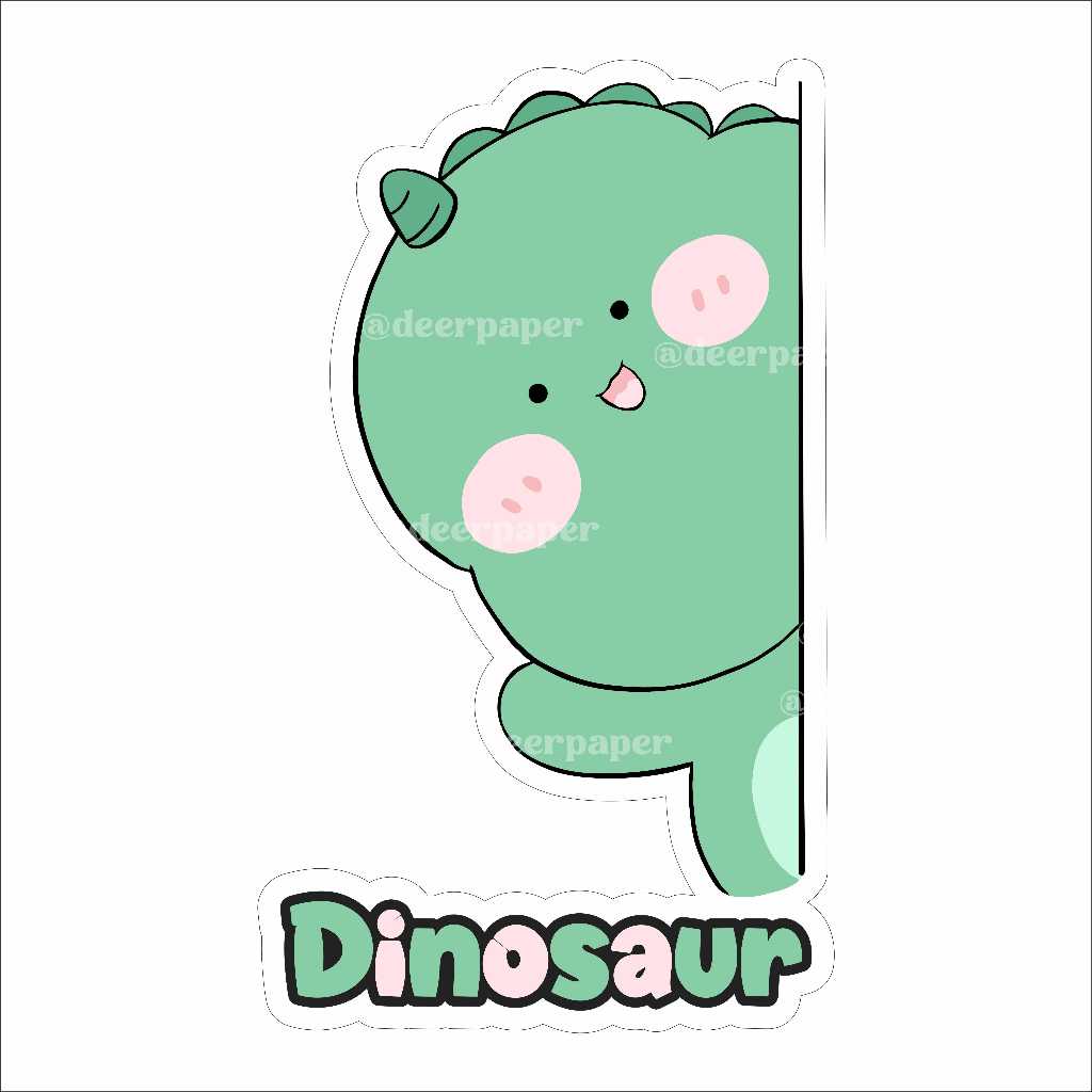 

Print Stiker Vinyl Dinosaur Lucu Sudah Cutting 28x35cm