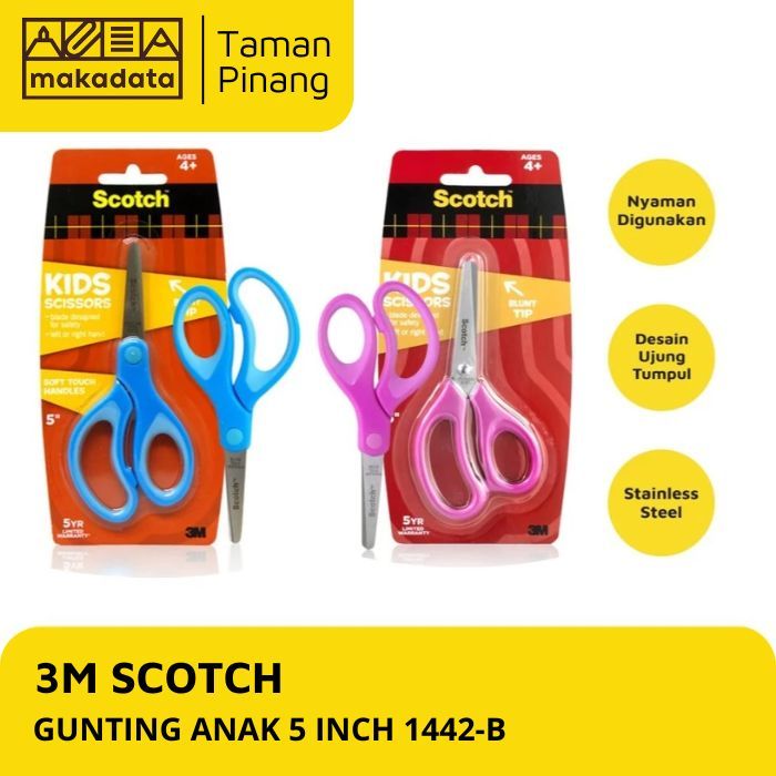 

3M GUNTING ANAK TUMPUL 5 INCH | KID SCISSORS BLUNT TIP 1442-B