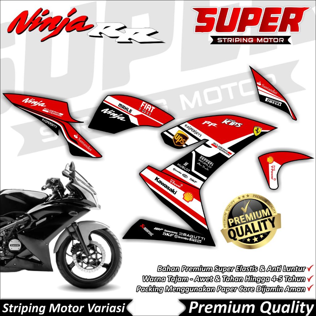 Stiker Ninja RR 150 New Anti Luntur keren Striping Ninja 150 RR Striping Kawasaki Ninja 150 RR Ferra
