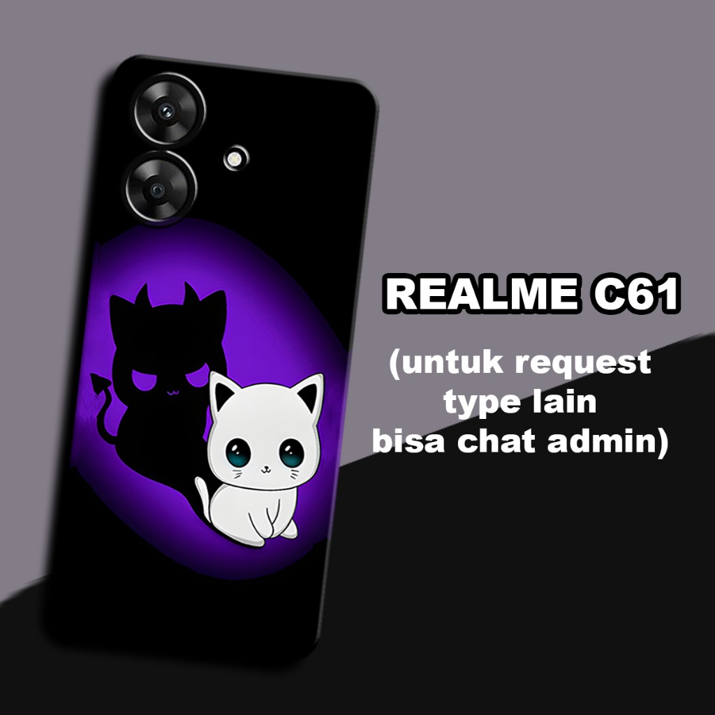 CC22/ Softcase karet lentur untuk realme c61/Motif kucing/case realme c61 /kesing realme c61  /silic