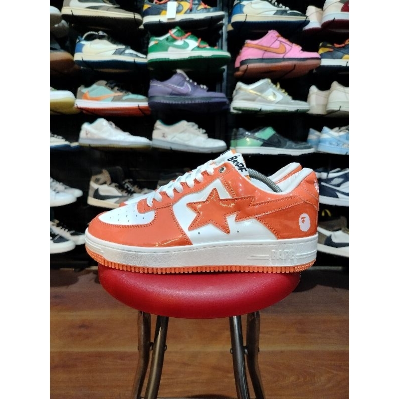 SEPATU BAPESTA ORANGE WHITE