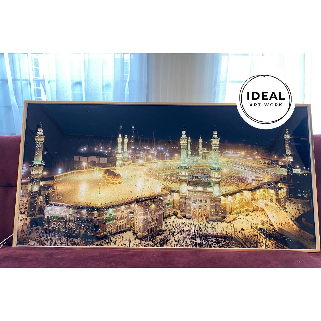 LUKISAN PORCELAIN 5D DIAMOND + LED MEKAH