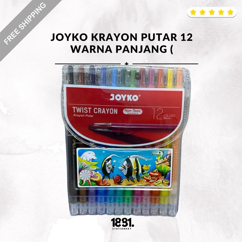 

Joyko Krayon Putar Panjang 1 Set 12 Warna | Krayon Putar Panjang Joyko 12 Warna