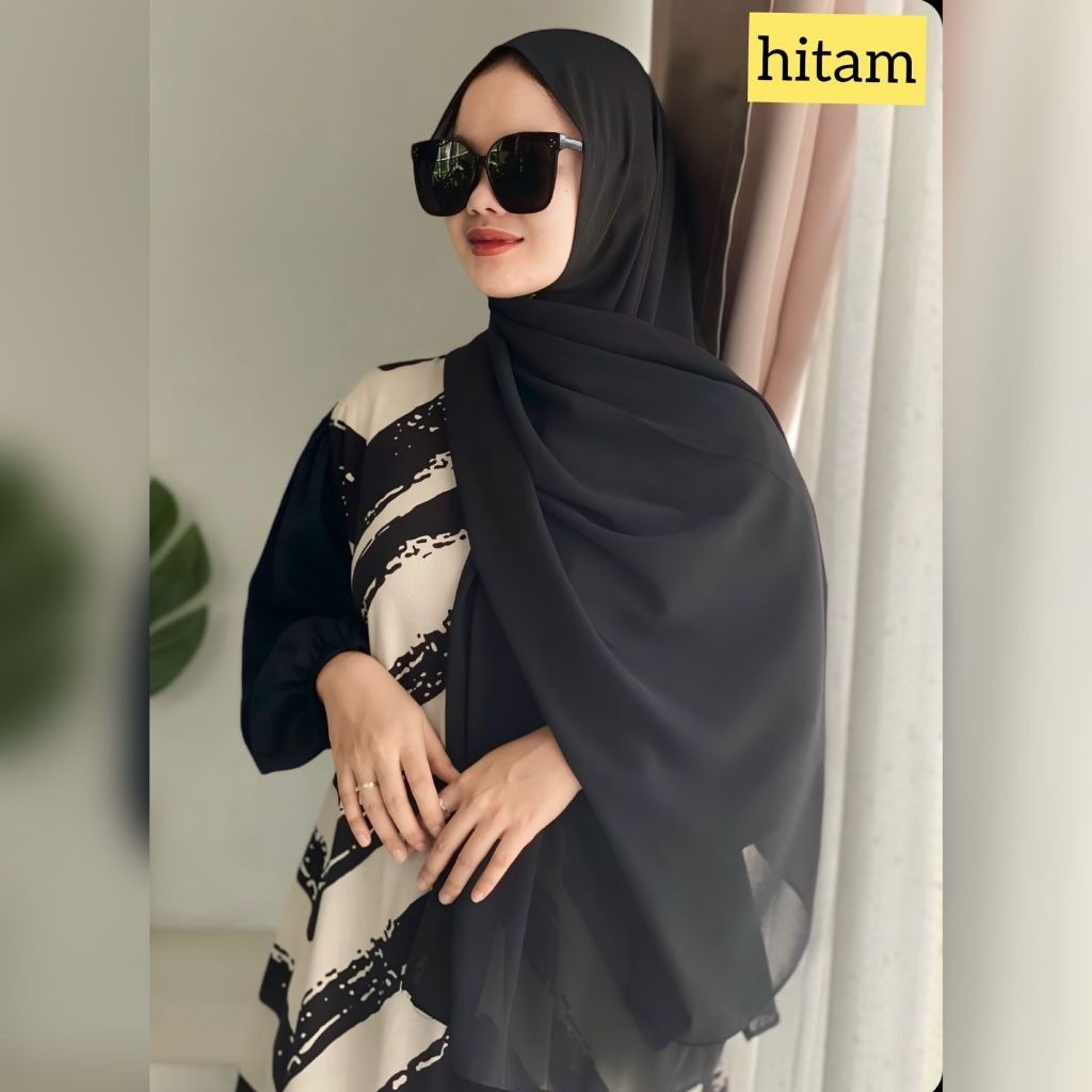 pashmina instan zipper Jilbab pashmina sleting / Kerudung pasmina sleting zipper