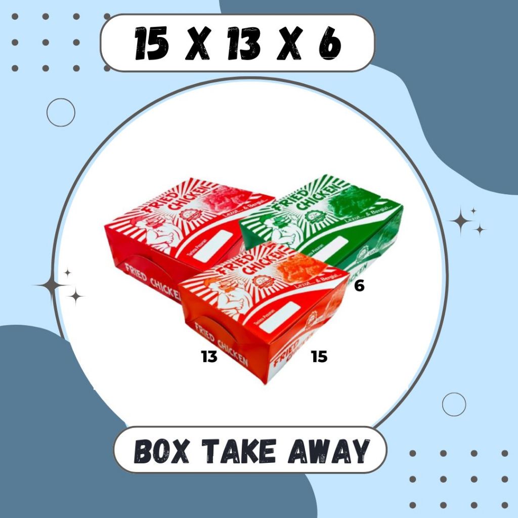 

Kardus Take Away 15x13x6 box KFC dus packing kotak kemasan nasi ayam geprek ayam goreng take away burger lalapan