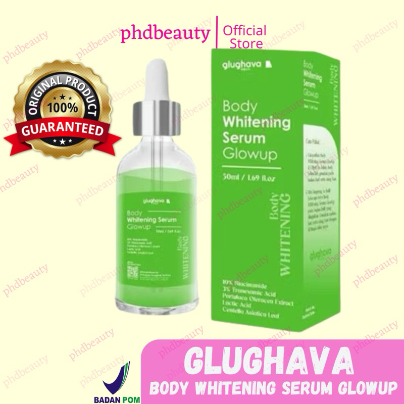 Glughava Whitening Body Serum Glowup 10% Niacinamide Bpom RI Glughava Whitening Glow Up Body Serum 1