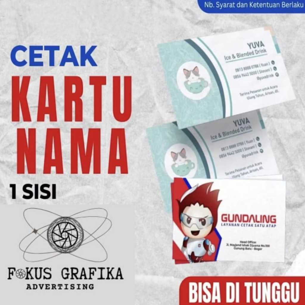 

KARTU NAMA SATU SISI