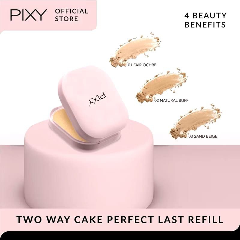 PIXY Refil Whitening 4 Beauty Benefits Two Way Cake Perfect Last Bedak Pixy