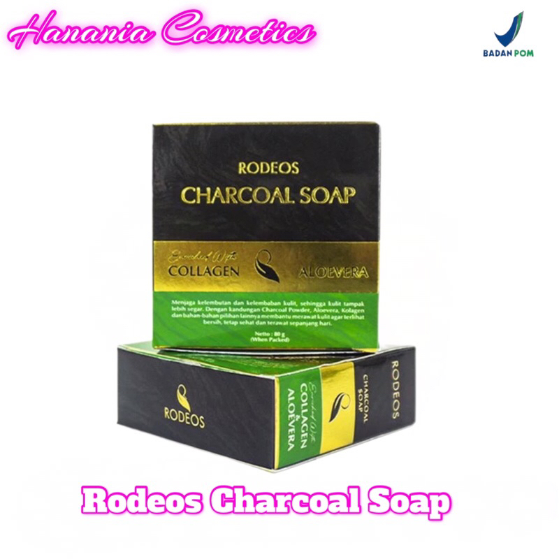 ♥️Hanania♥️Rodeos Charcoal Soap 80gr Original Asli - Sabun Cuci Muka